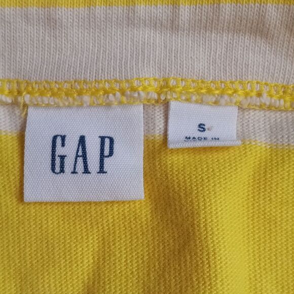 GAP Yellow and White Cotton Striped Short Sleeve Tee - Picture 2 of 6